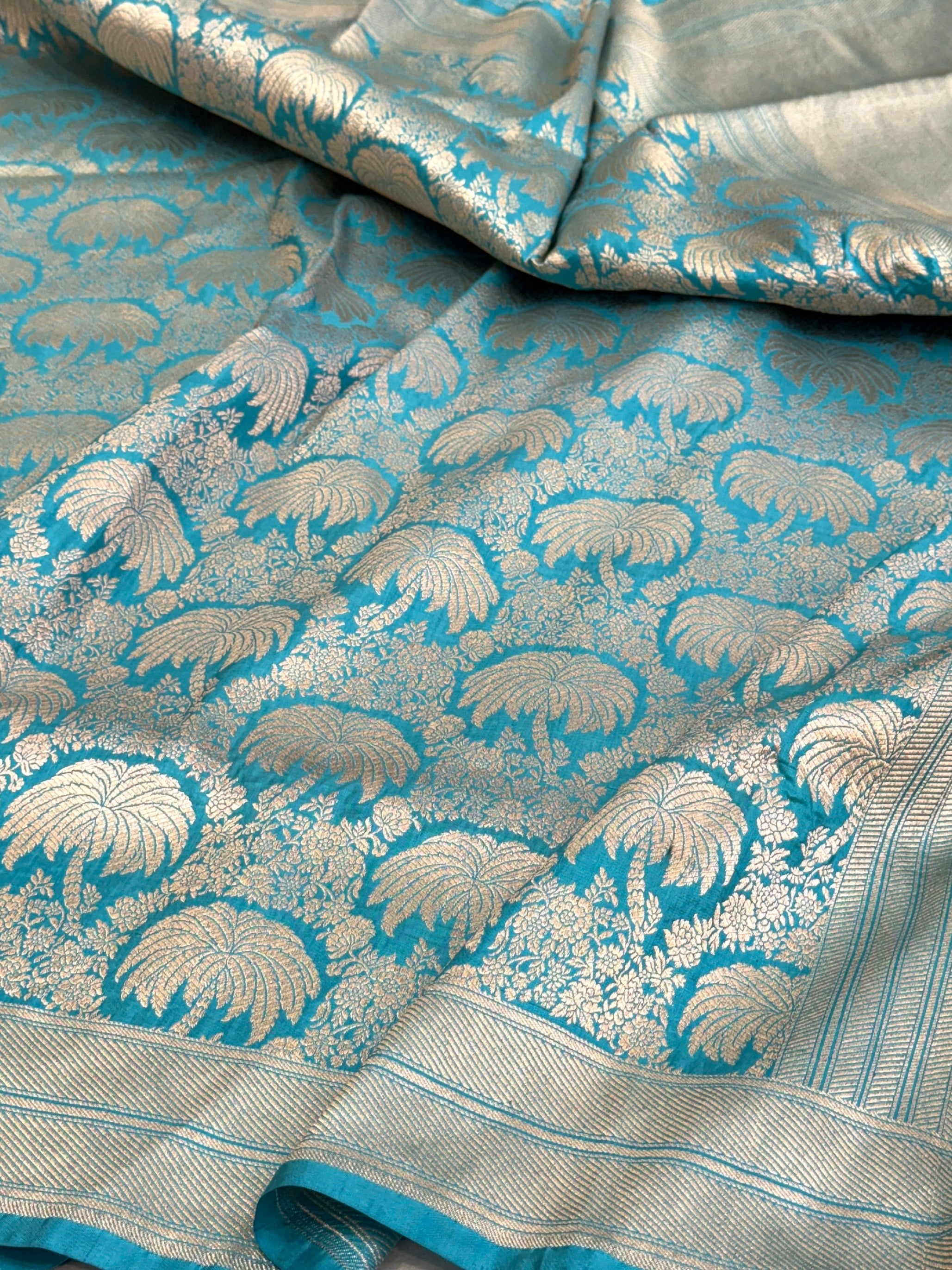 Banarasi Pure Silk Brocade Saree – Luxurious Katan Silk with Intricate Brocade Weave