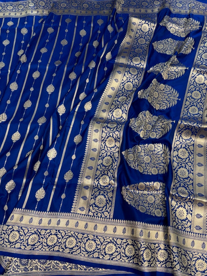 Royal Blue Banarasi Pure Katan Silk Saree