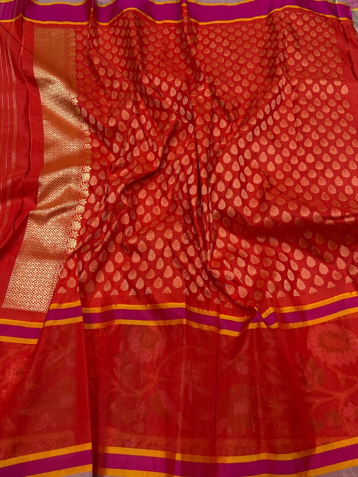 Mauve Handwoven Pure Banarasi Ektara Silk Saree