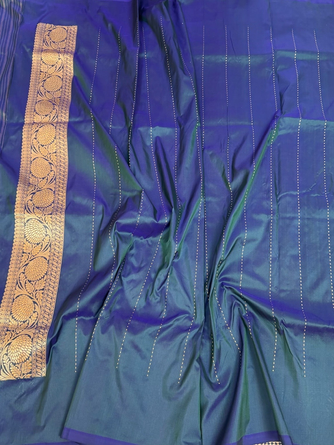 Peacock Blue Handwoven Pure Silk Banarasi Saree