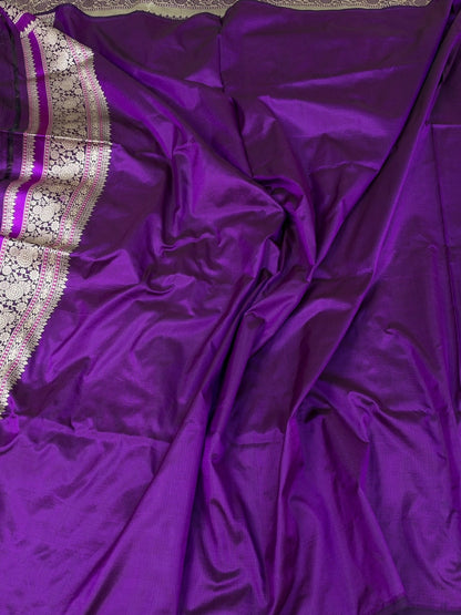 Purple Rangkaat Banarasi Pure Katan Silk Saree