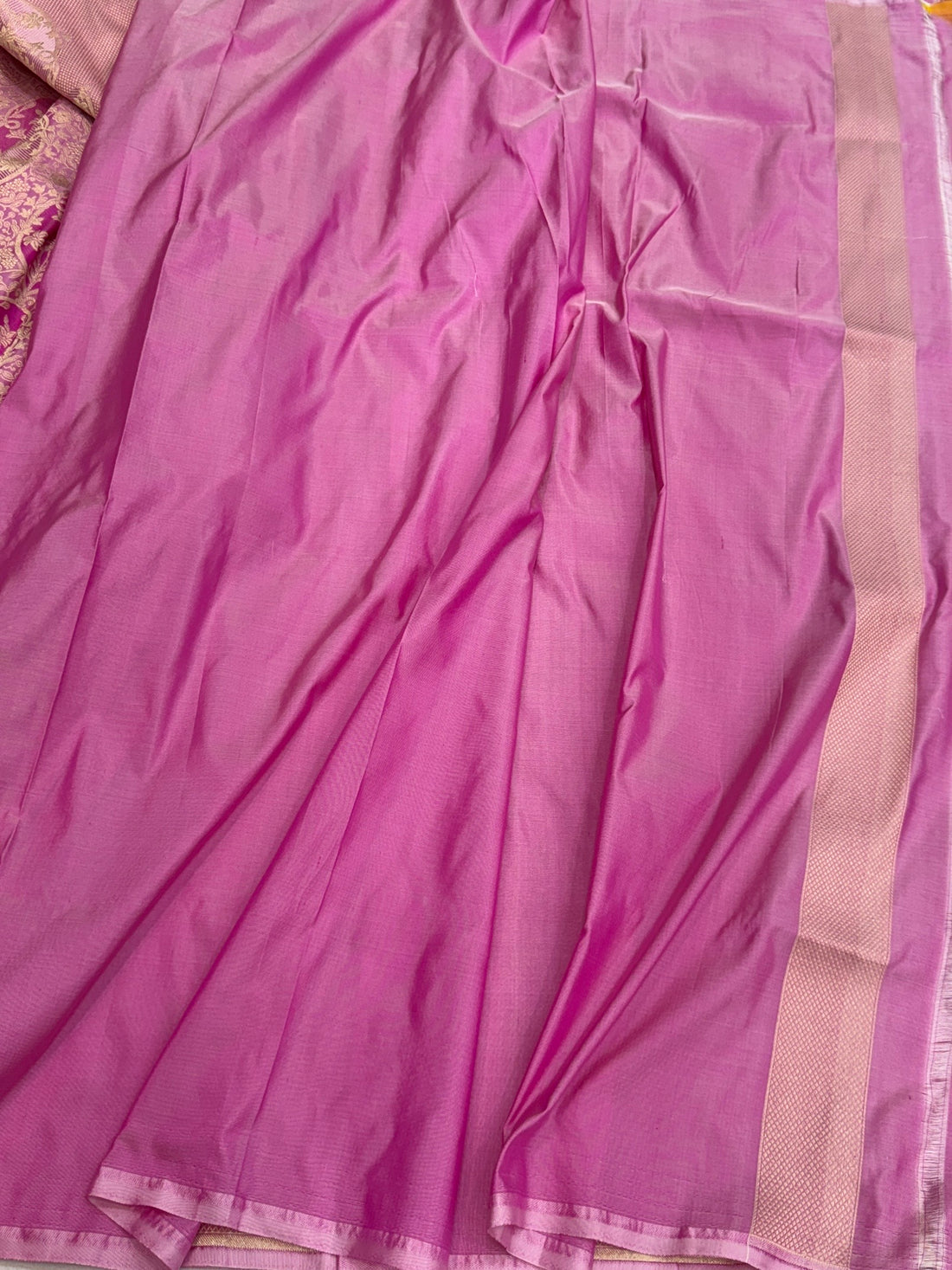 Baby Pink Banarasi Minakari Pure Silk Brocade Saree | 100% Pure Katan Silk