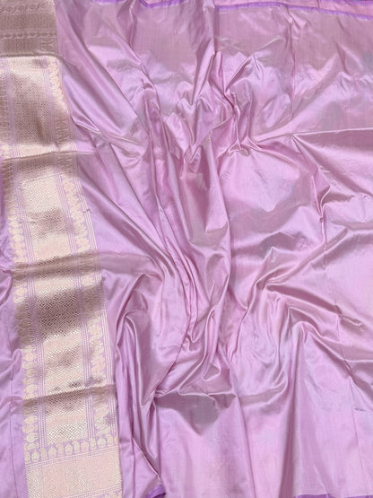 Baby Pink Handwoven Pure Banarasi Silk Saree