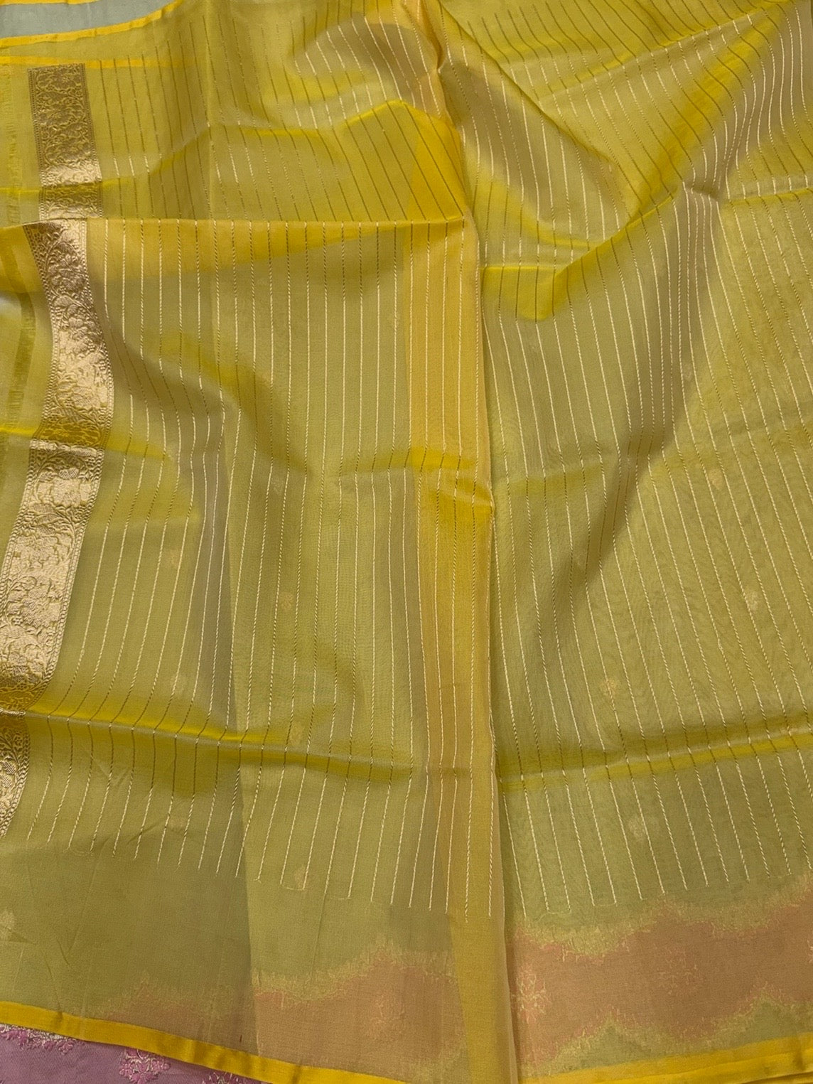 Pista Green Handwoven Banarasi Pure Organza Silk Saree