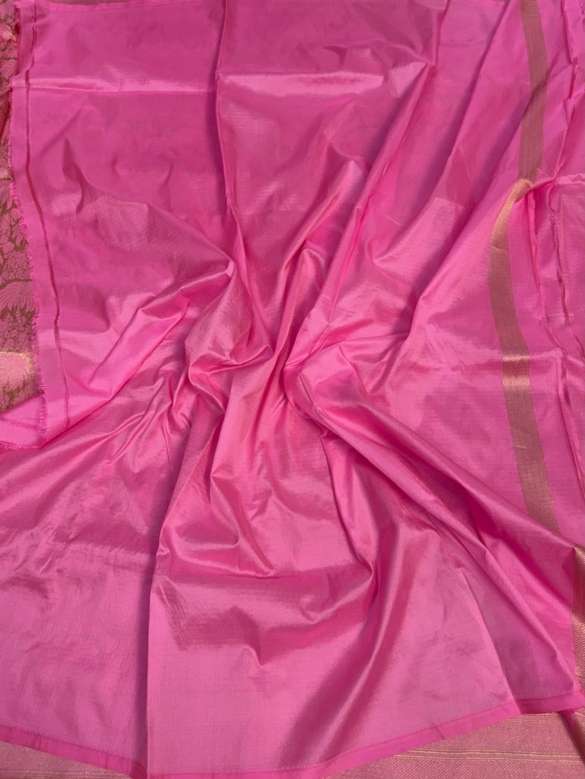 Baby Pink Banarasi Pure Silk Brocade Saree
