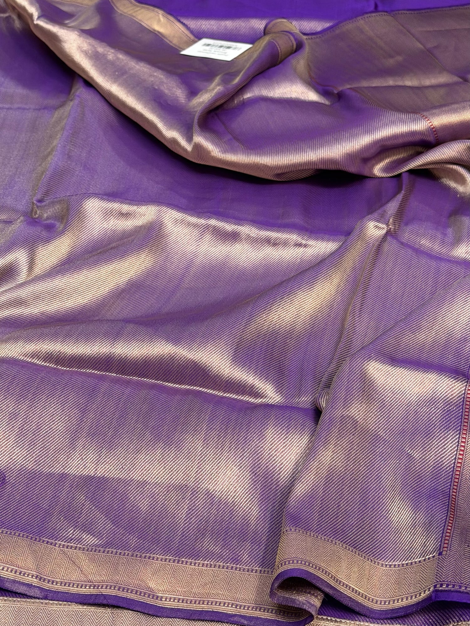 Purple Handwoven Pure Banarasi Brocade Saree