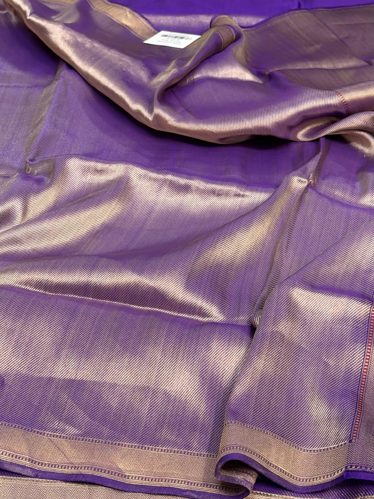 Purple Handwoven Pure Banarasi Brocade Saree