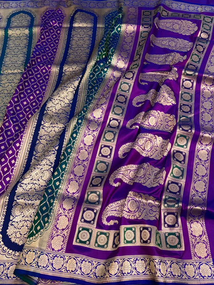 Purple Rangkaat Banarasi Pure Katan Silk Saree