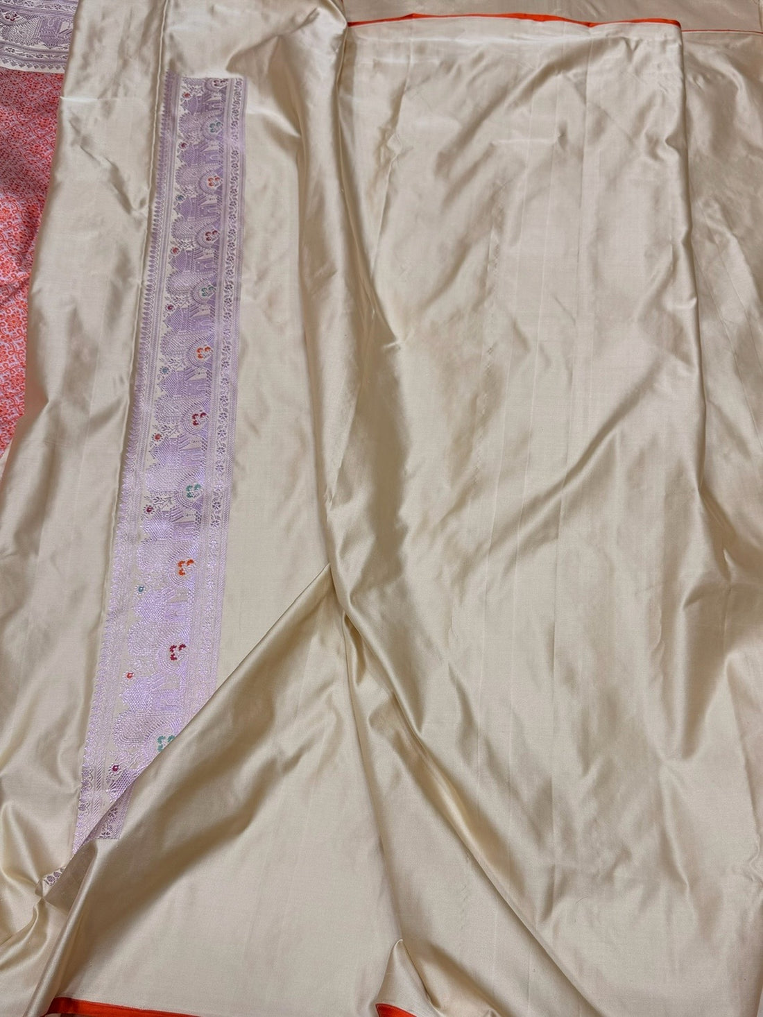 Tussar Handwoven Pure Banarasi Satin Silk Saree – Authentic Kadwa Weave