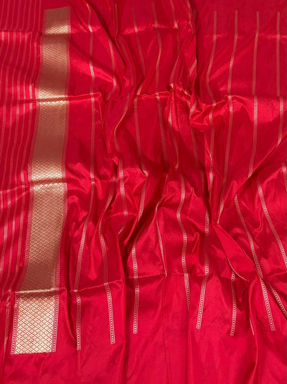 Red Handwoven Pure Banarasi Silk Saree