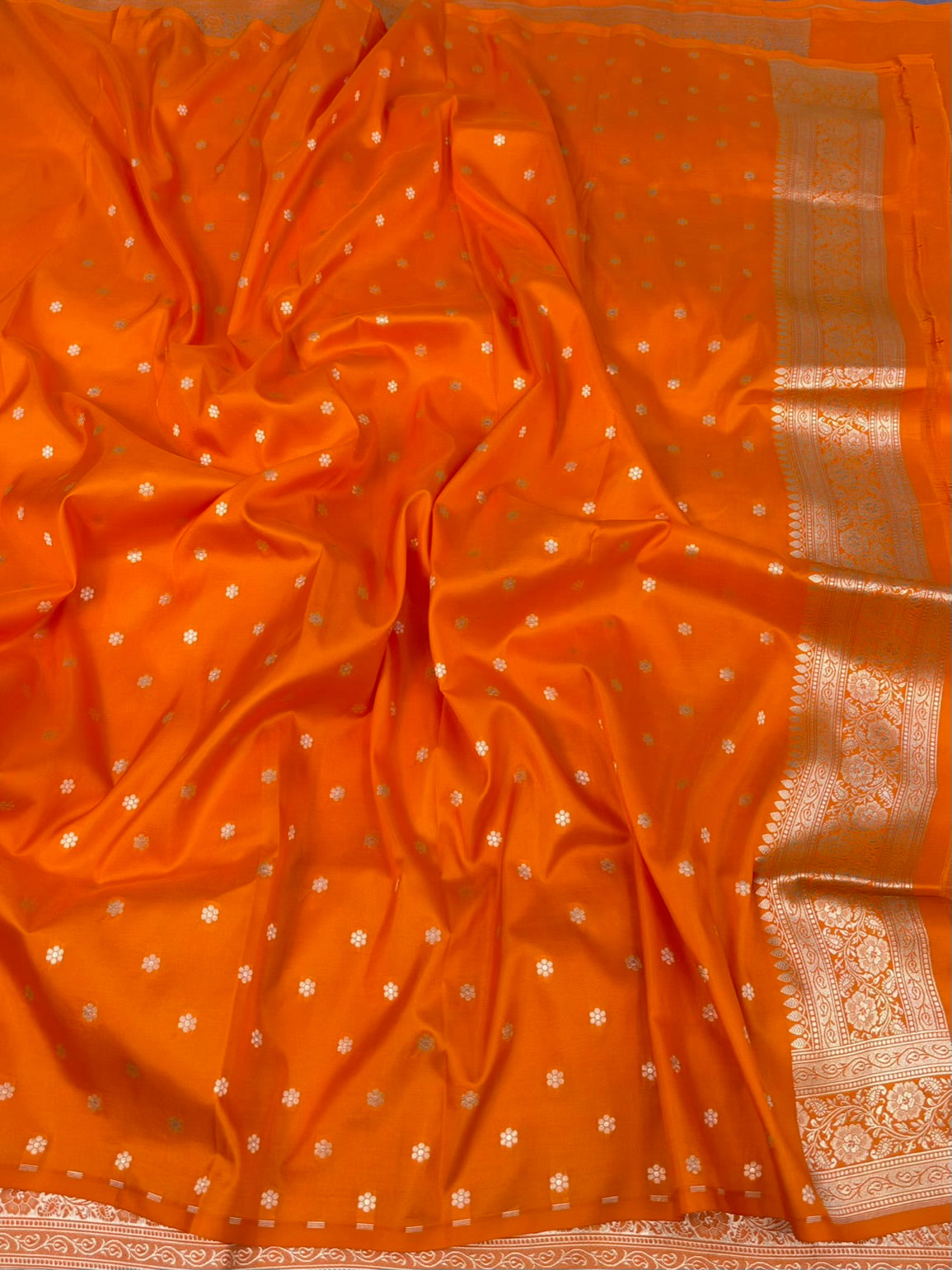 Orange Pure Banarasi  Katan Silk Saree
