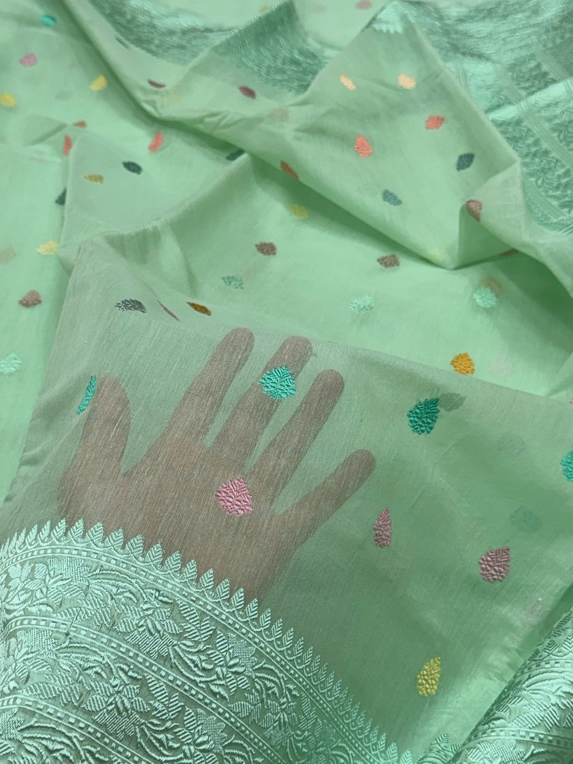 Sea Green Handwoven Pure Organza Silk Saree