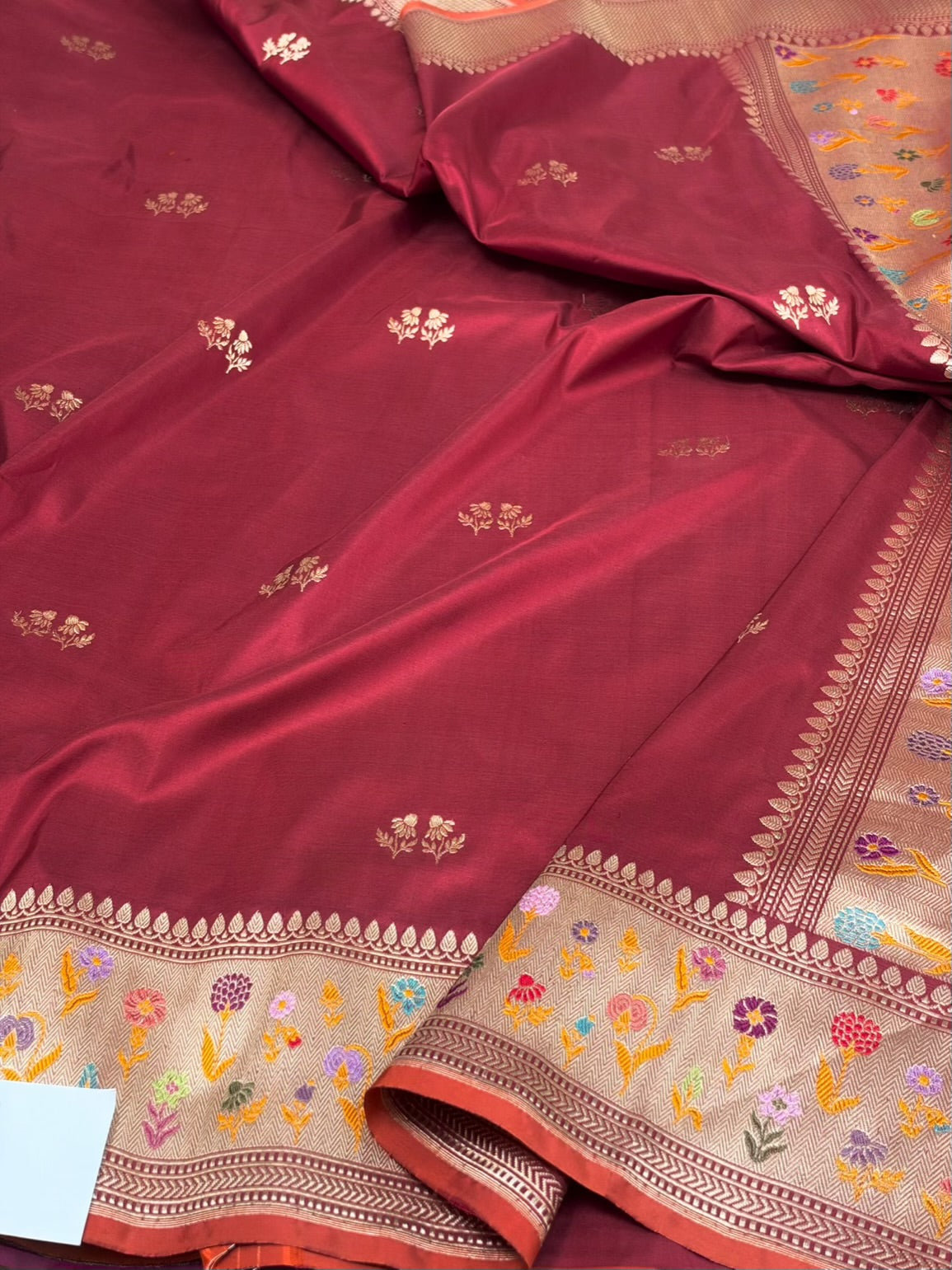 Maroon Handwoven Pure Banarasi Katan Silk Saree