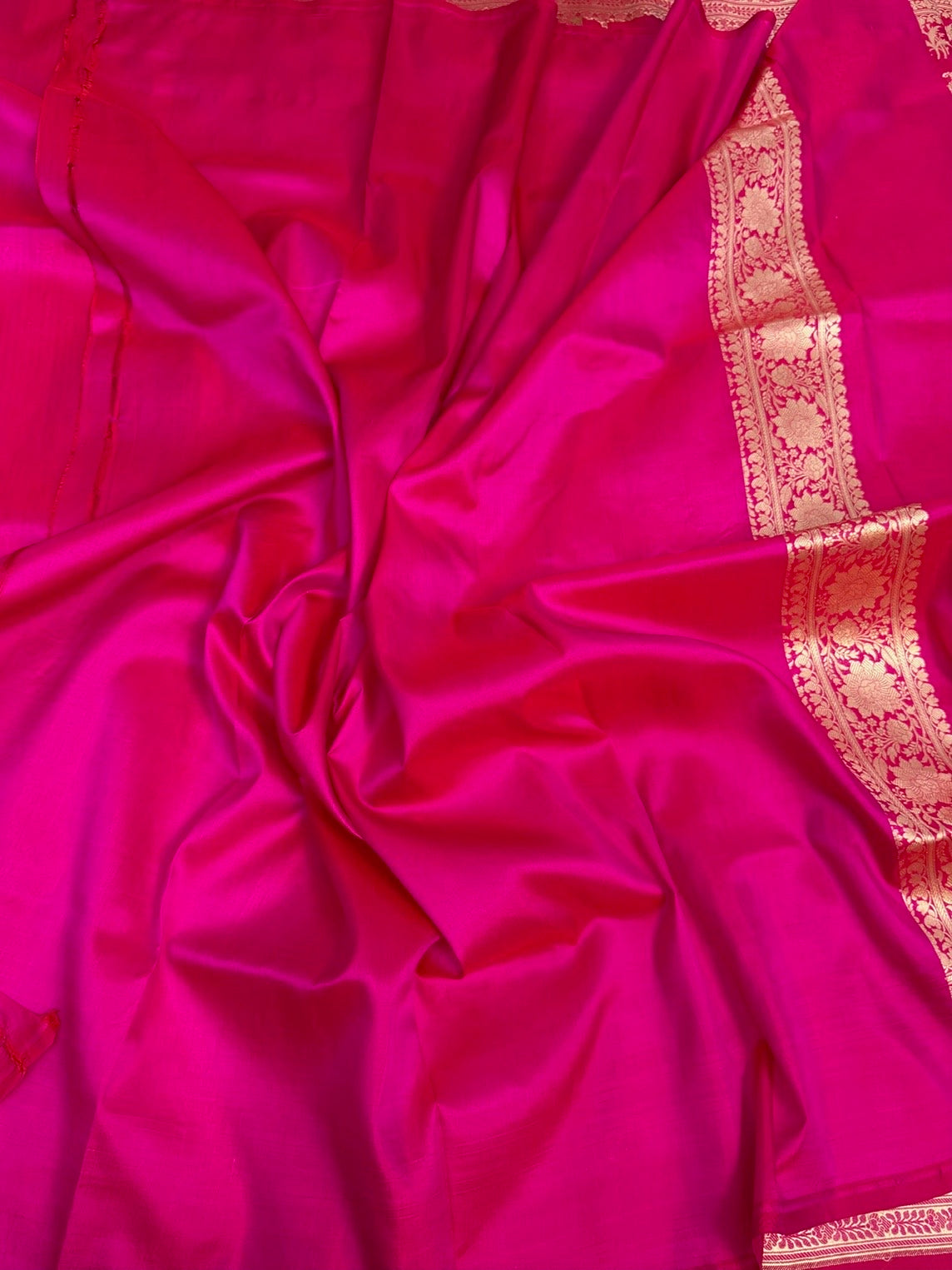 Rani Pink Banarasi Pure Katan Silk Saree