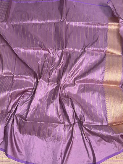 Mauve Handwoven Pure Banarasi Silk Saree