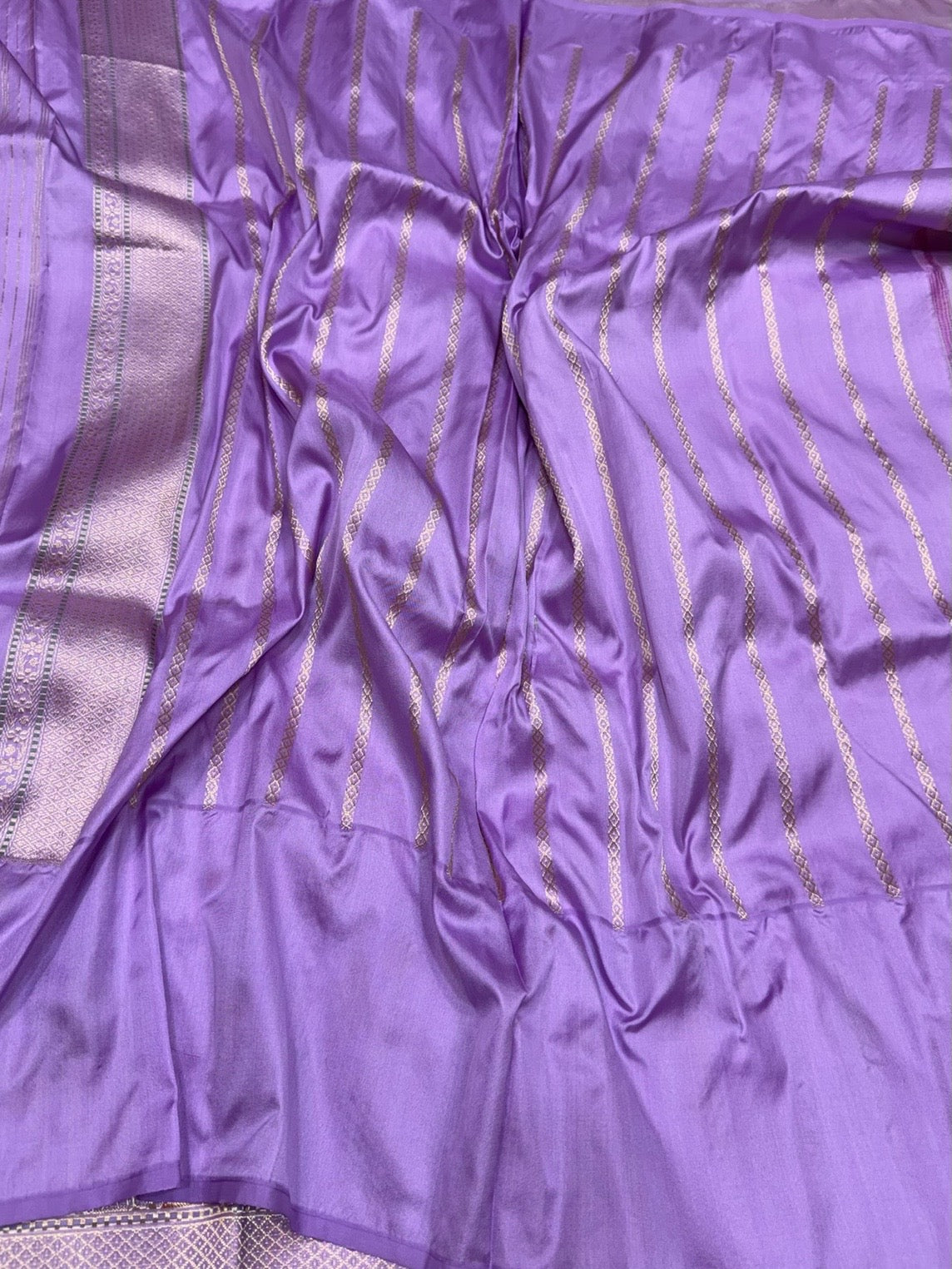 Lavender Handwoven Pure Banarasi Ektara Silk Saree