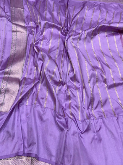 Lavender Handwoven Pure Banarasi Ektara Silk Saree