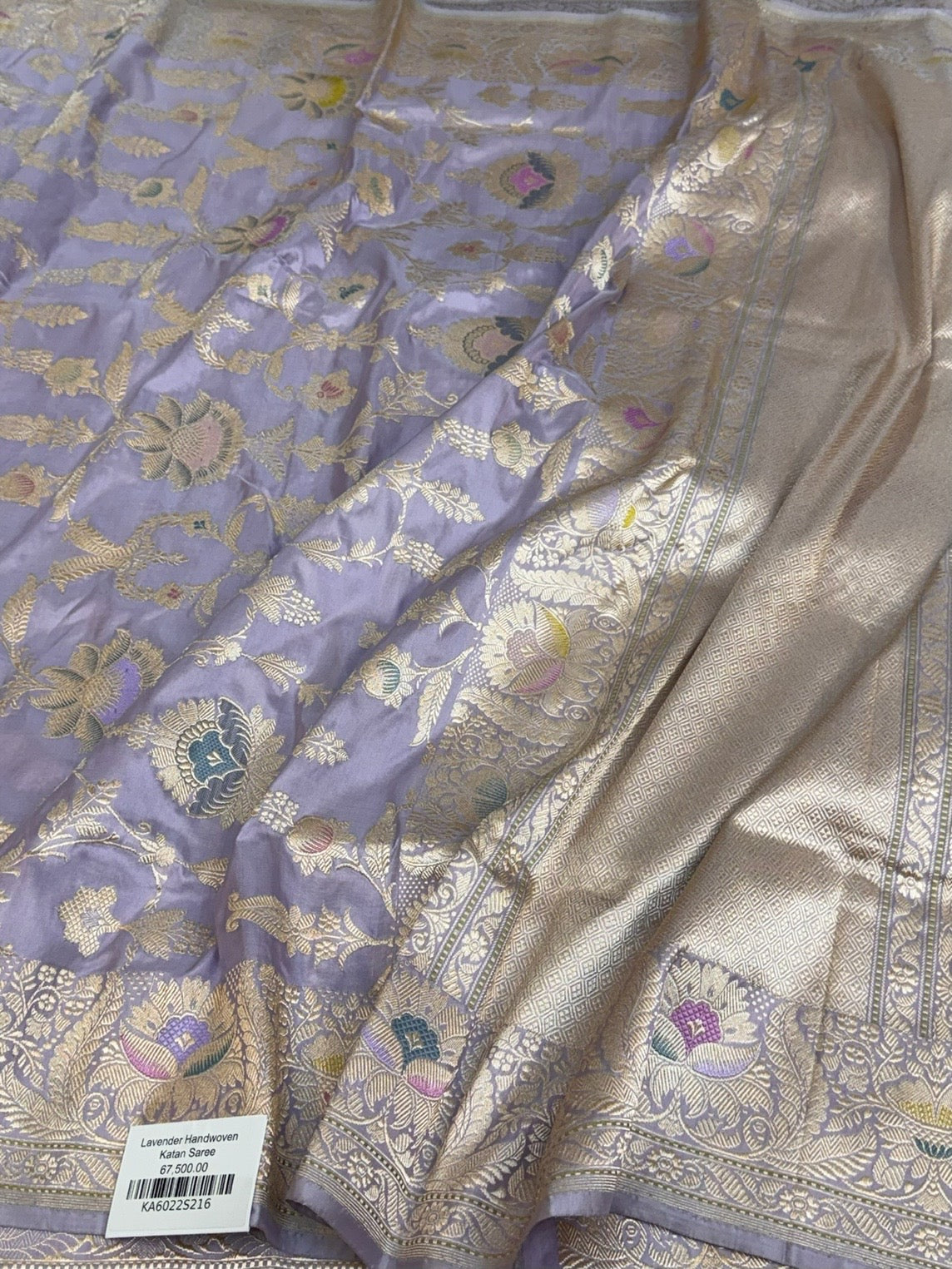 Lavender Handwoven Pure Banarasi Silk Saree