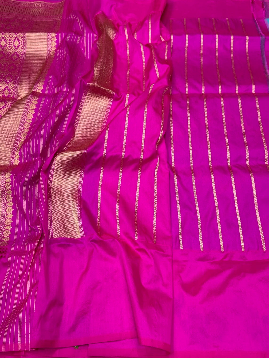 Sky Blue Handwoven Pure Banarasi Ektara Organza Silk Saree – Kadwa Weave in Kora Mulberry Silk
