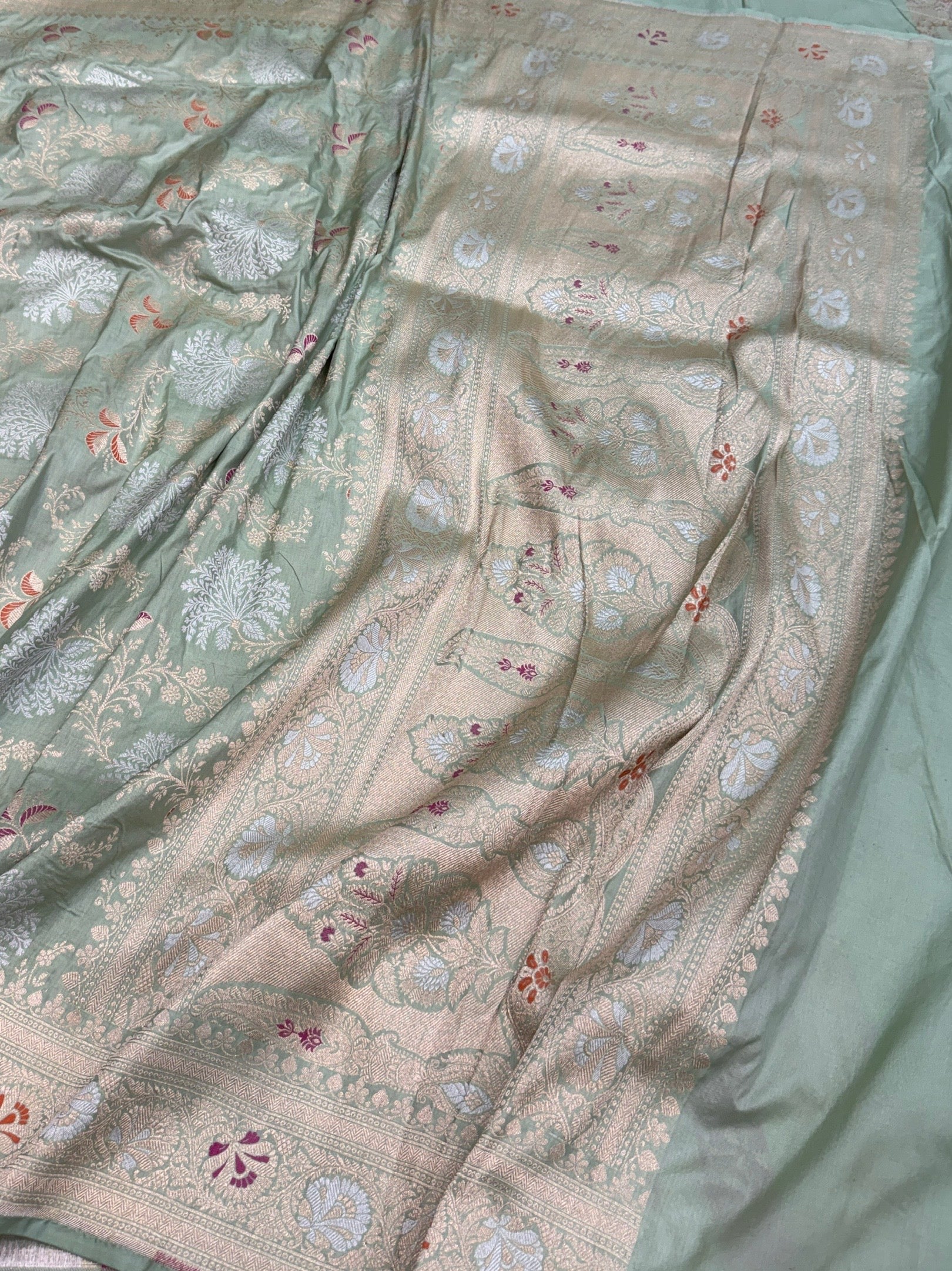 Banarasi Minakari Pure Katan Silk Saree | Pure Silk | Minakari Work | Cutwork Technique | Banarasi Katan Silk Saree