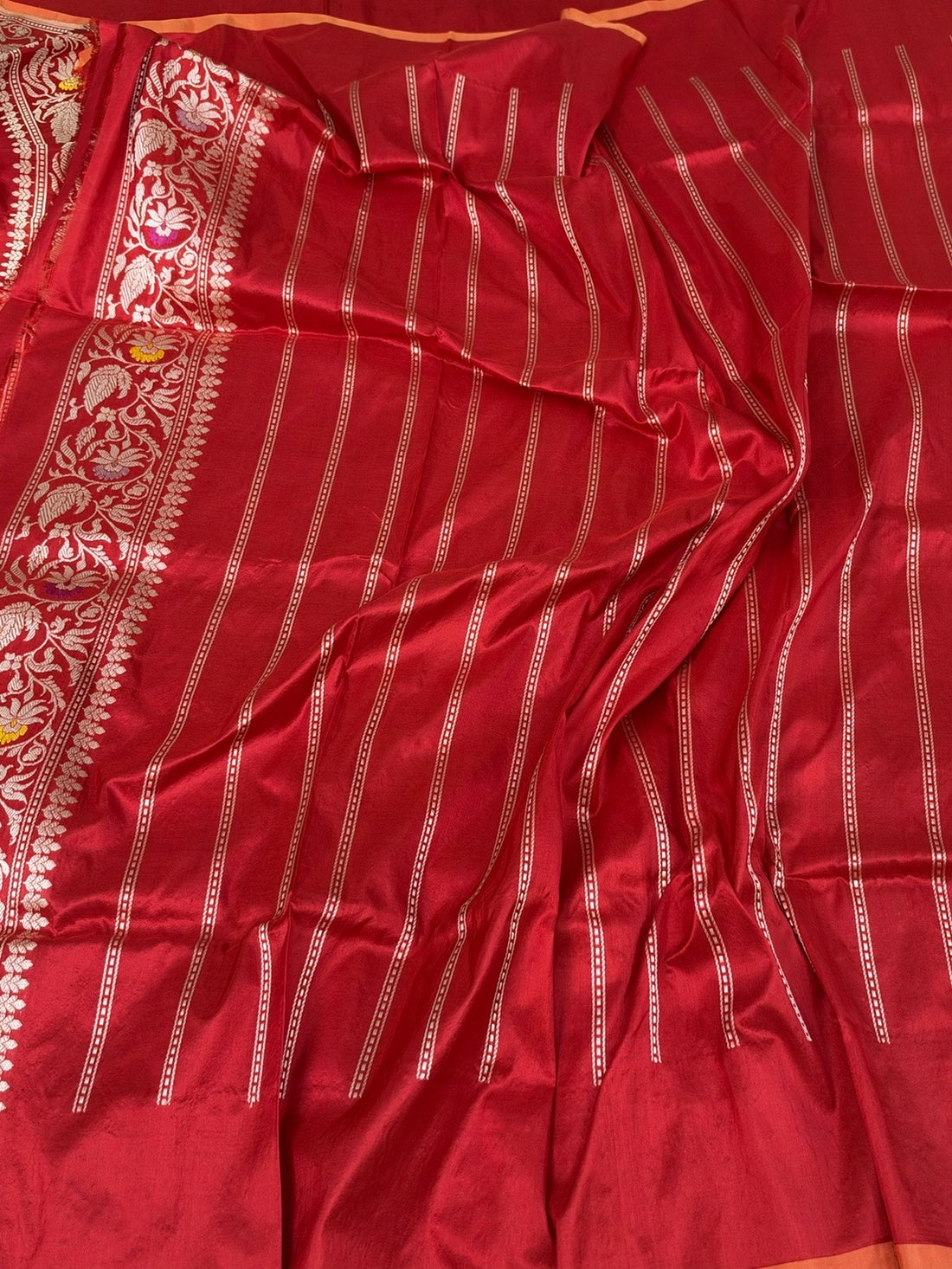 Red Handwoven Pure Banarasi Katan Silk Saree