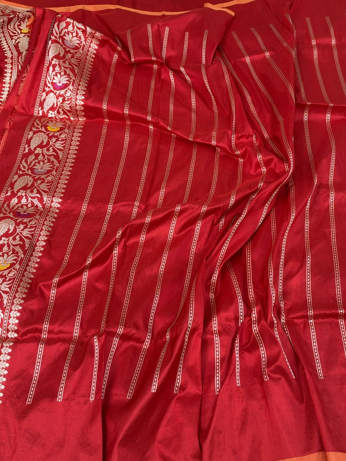 Red Handwoven Pure Banarasi Katan Silk Saree