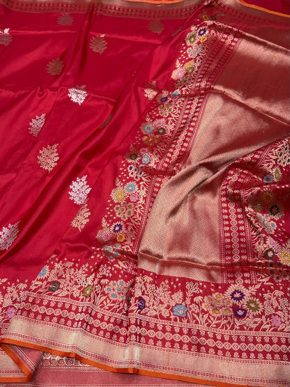 Red Handwoven Pure Banarasi Silk Saree