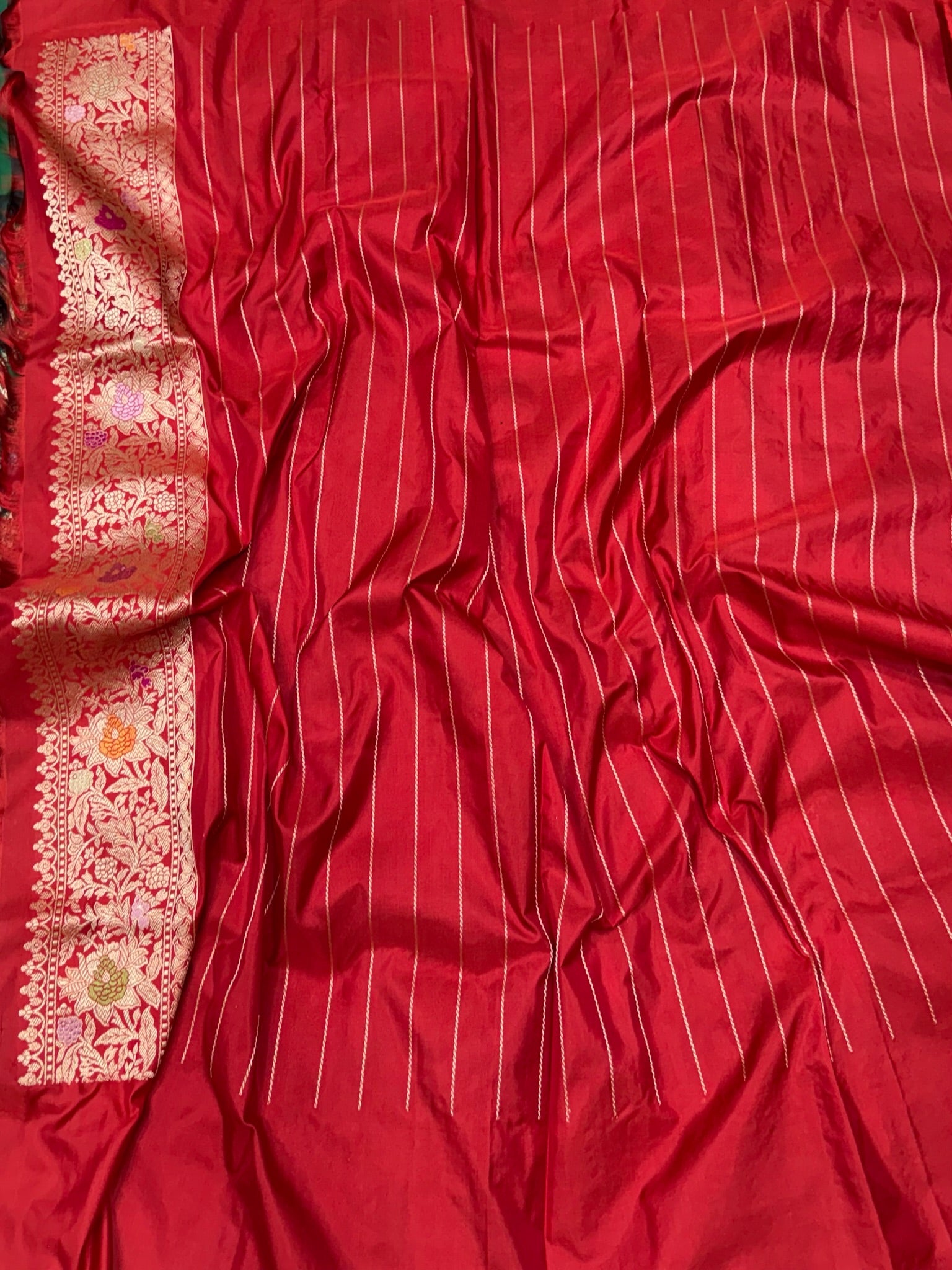 Bottle Green Handwoven Pure Banarasi Silk Saree