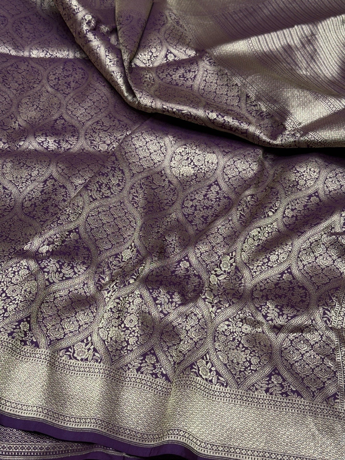 Purple Pure Silk Brocade Saree