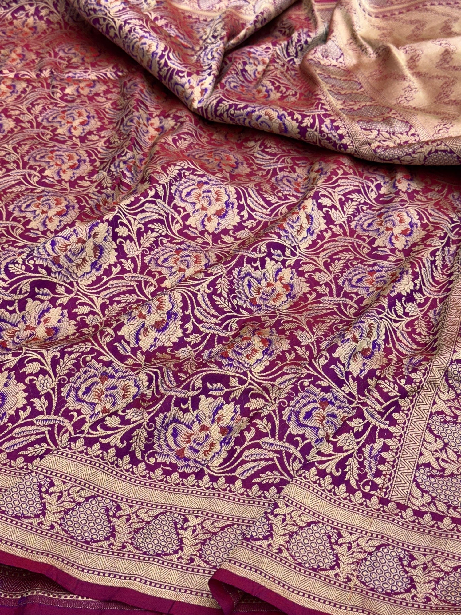 Banarasi Minakari Pure Silk Brocade Saree – Katan Silk with Intricate Minakari &amp; Rich Brocade Weave