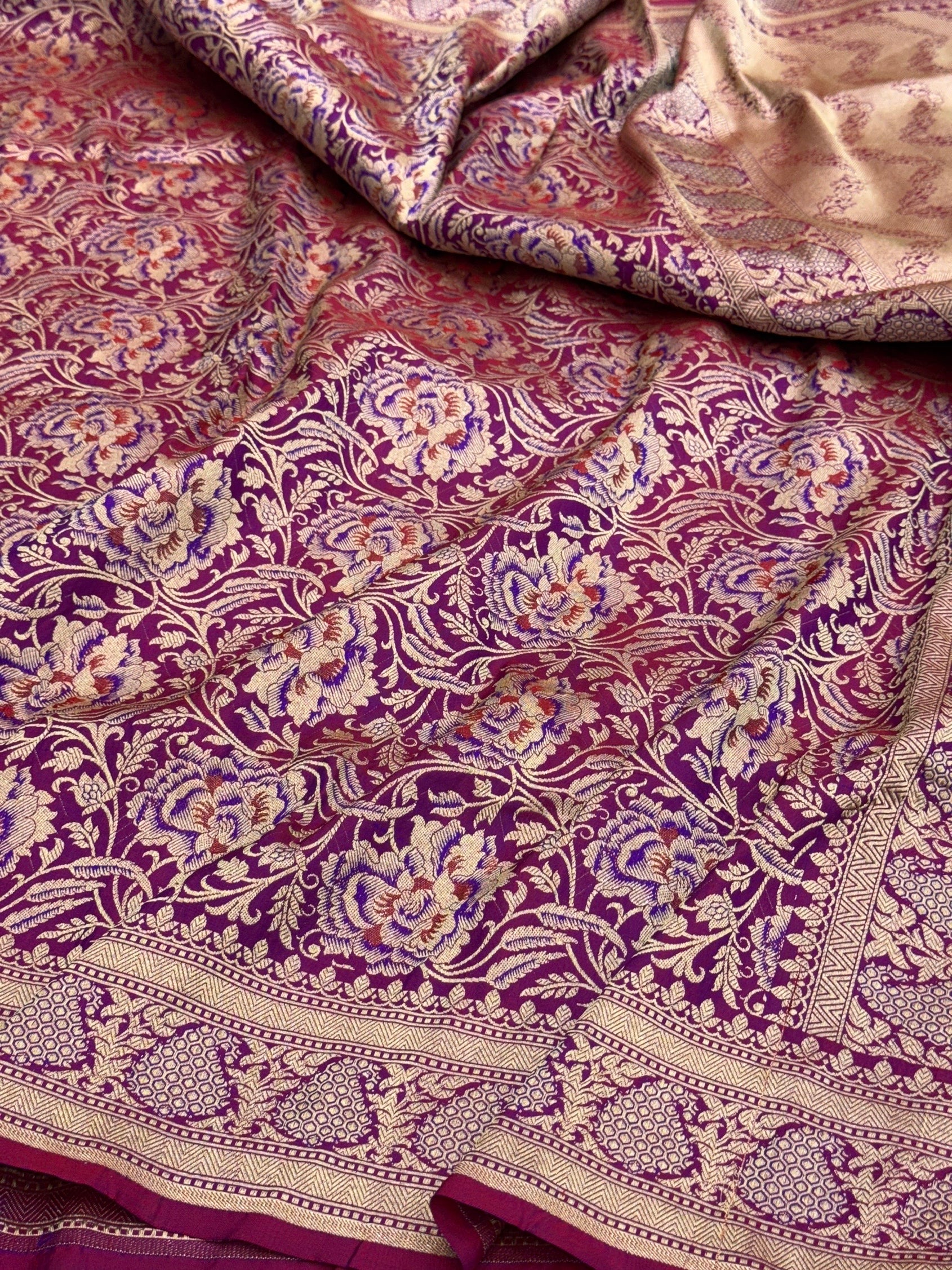 Banarasi Minakari Pure Silk Brocade Saree – Katan Silk with Intricate Minakari &amp; Rich Brocade Weave