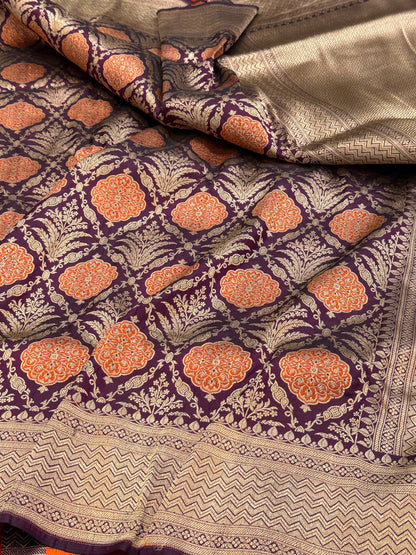 Banarasi Minakari Pure Silk Brocade Saree