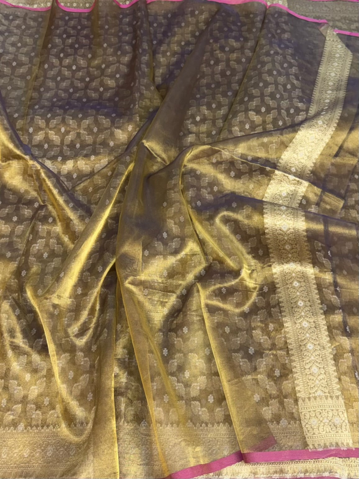 Brown Banarasi Pure Kora Tissue Saree