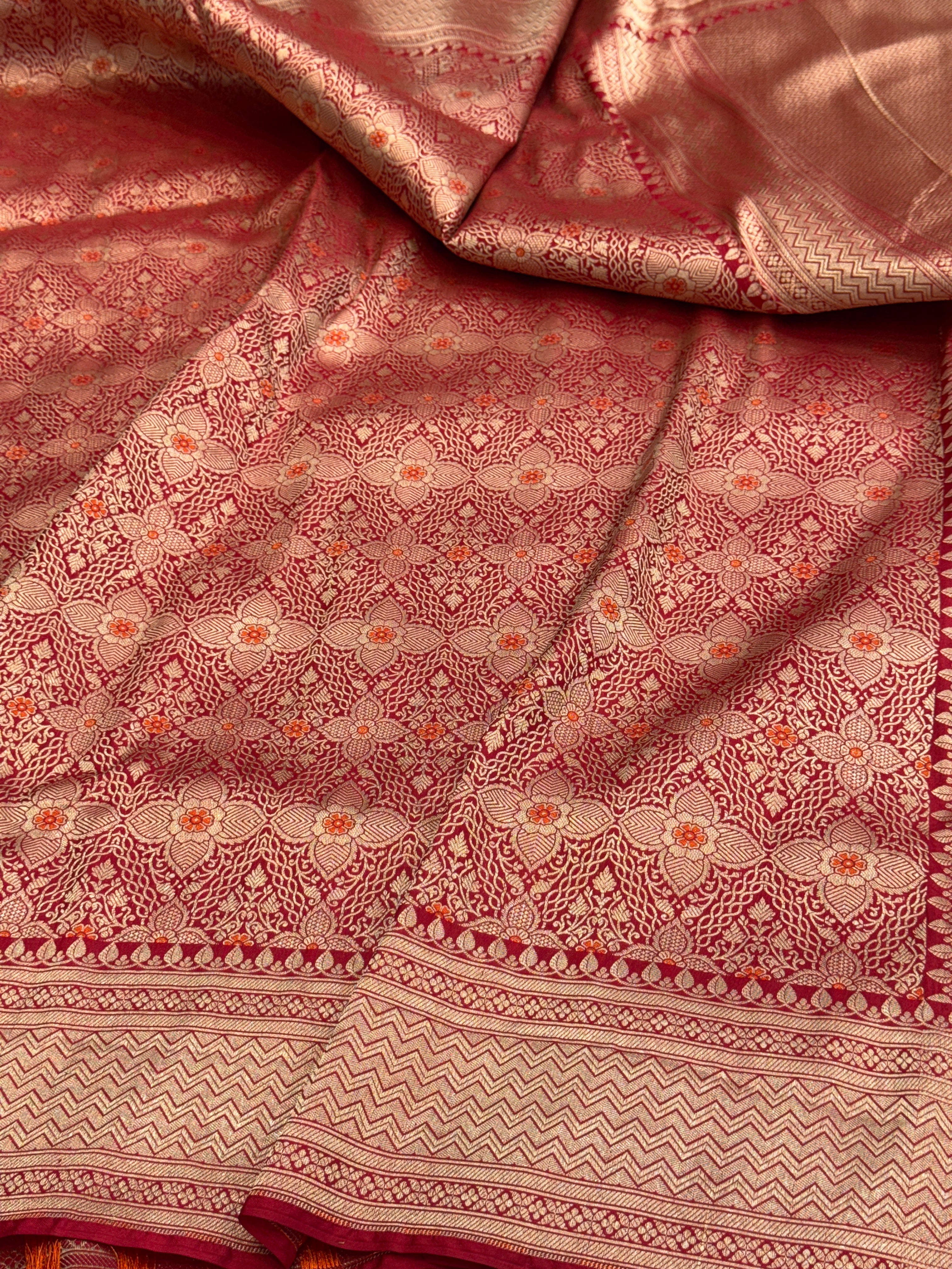 Banarasi Minakari Pure Katan Silk Brocade Saree – Rich Traditional Brocade Weave