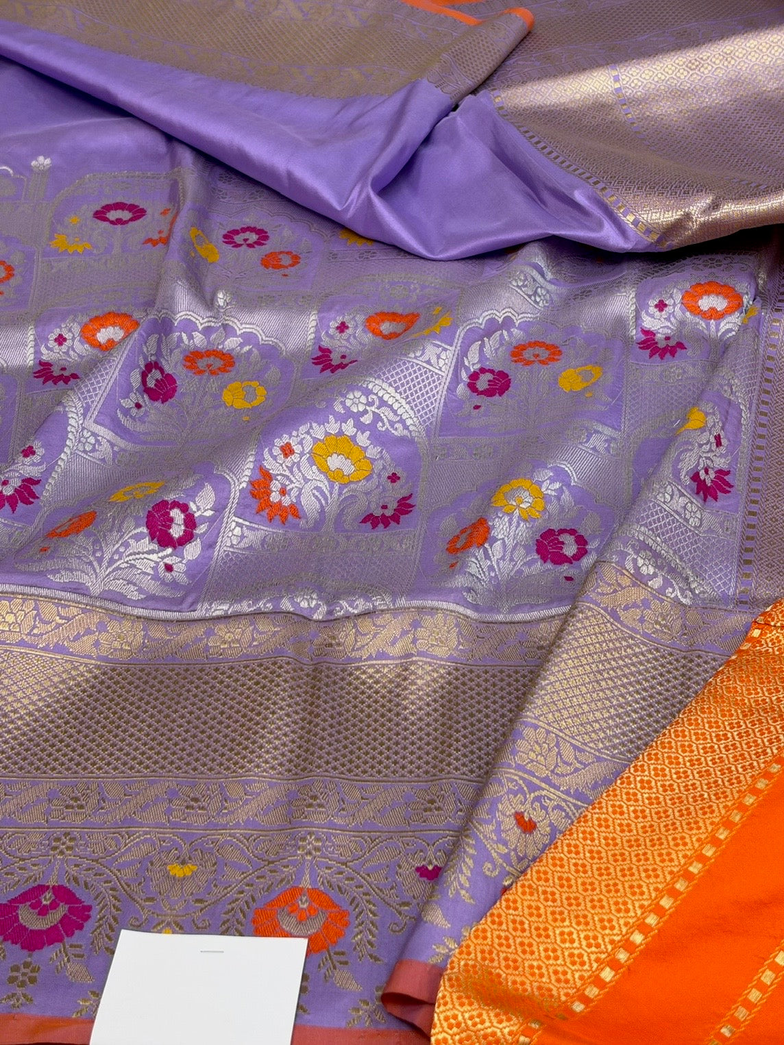 Lavender Handwoven Pure Banarasi Katan Silk Saree