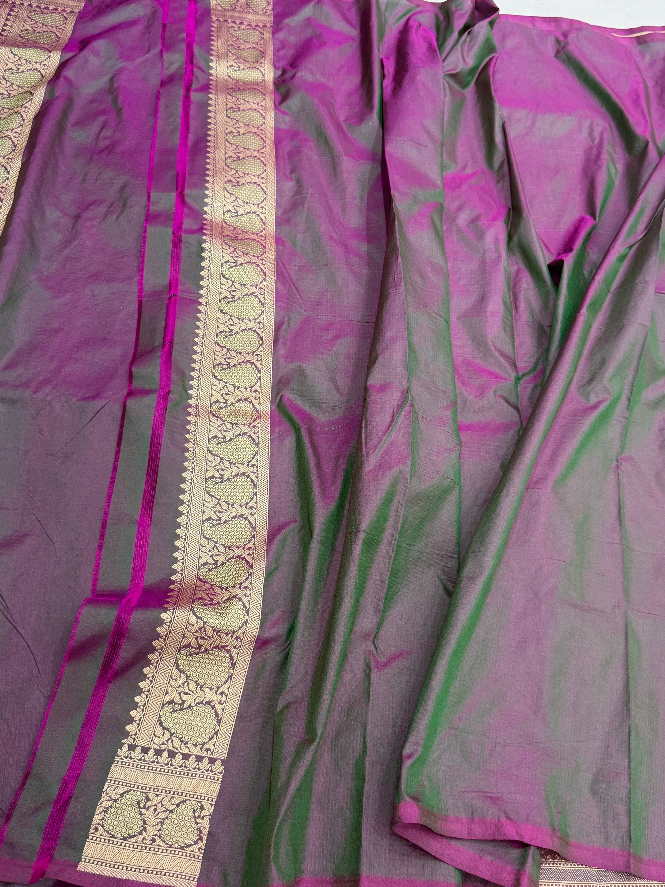 Banarasi Minakari Pure Silk Brocade Saree – Katan Silk with Intricate Minakari &amp; Rich Brocade Weave