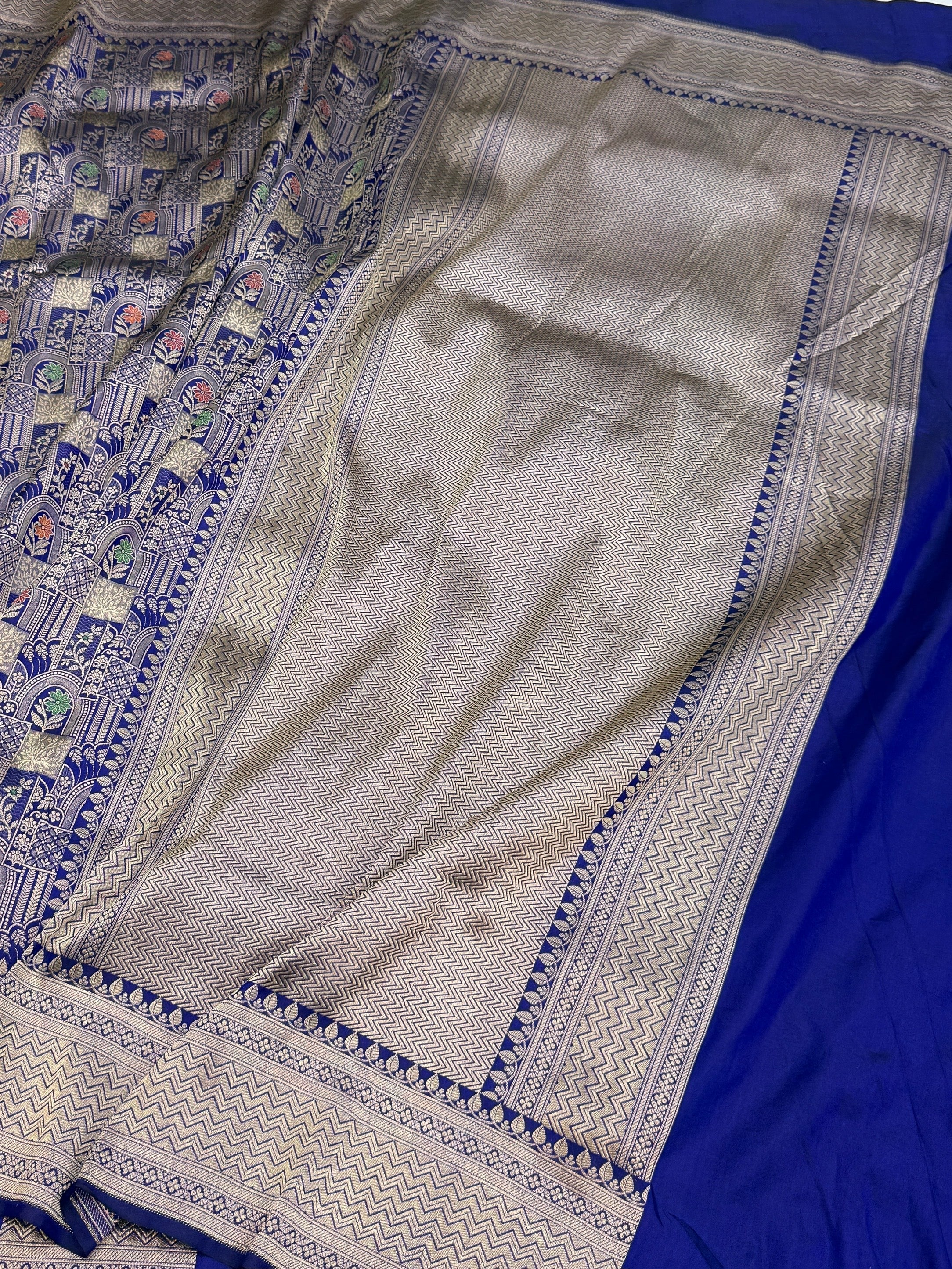 Banarasi Minakari Pure Silk Brocade Saree | 100% Pure Katan Silk