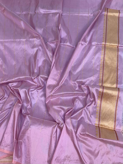 Lavender Handwoven Pure Banarasi Katan Silk Saree
