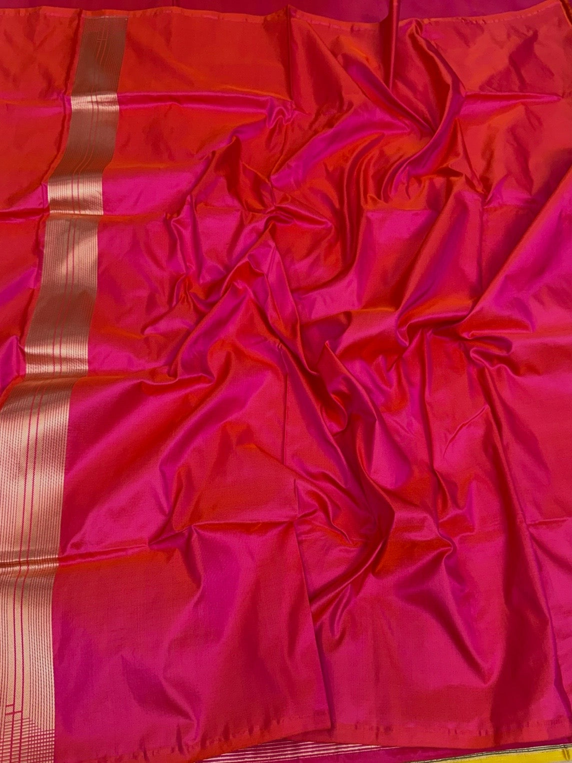 Orangish Pink Handwoven Pure Banarasi Satin Silk Saree