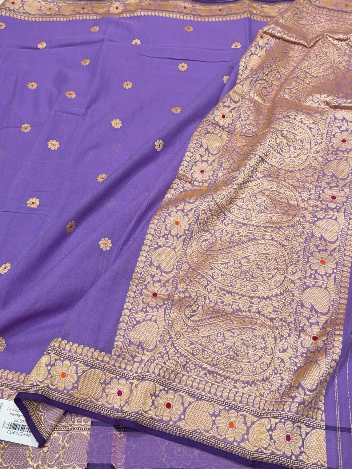 Lavender Handwoven Banarasi Pure Cotton Saree