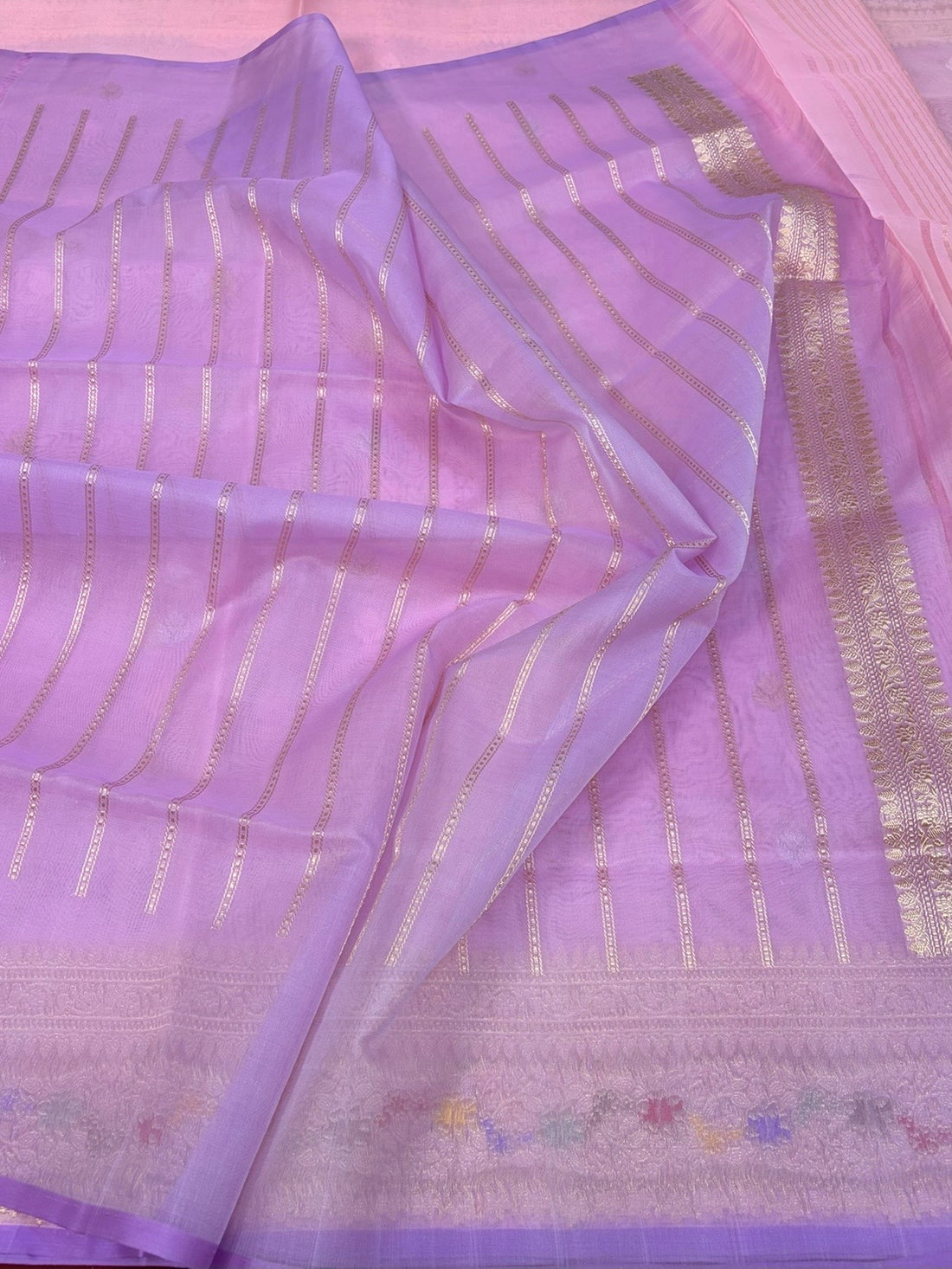 Baby Pink Handwoven Pure Banarasi Organza Silk Saree