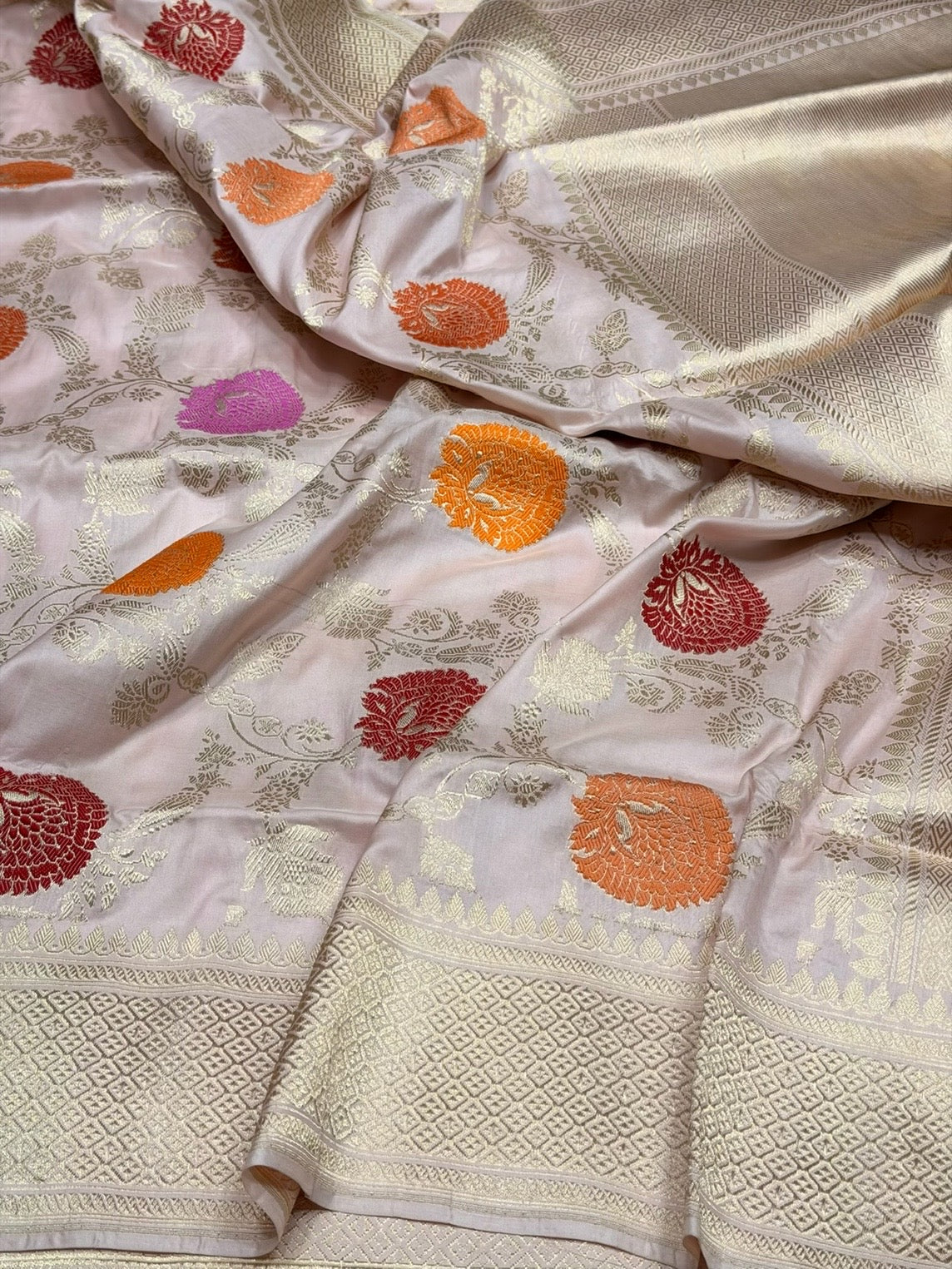 Baby Pink Handwoven Pure Silk Saree