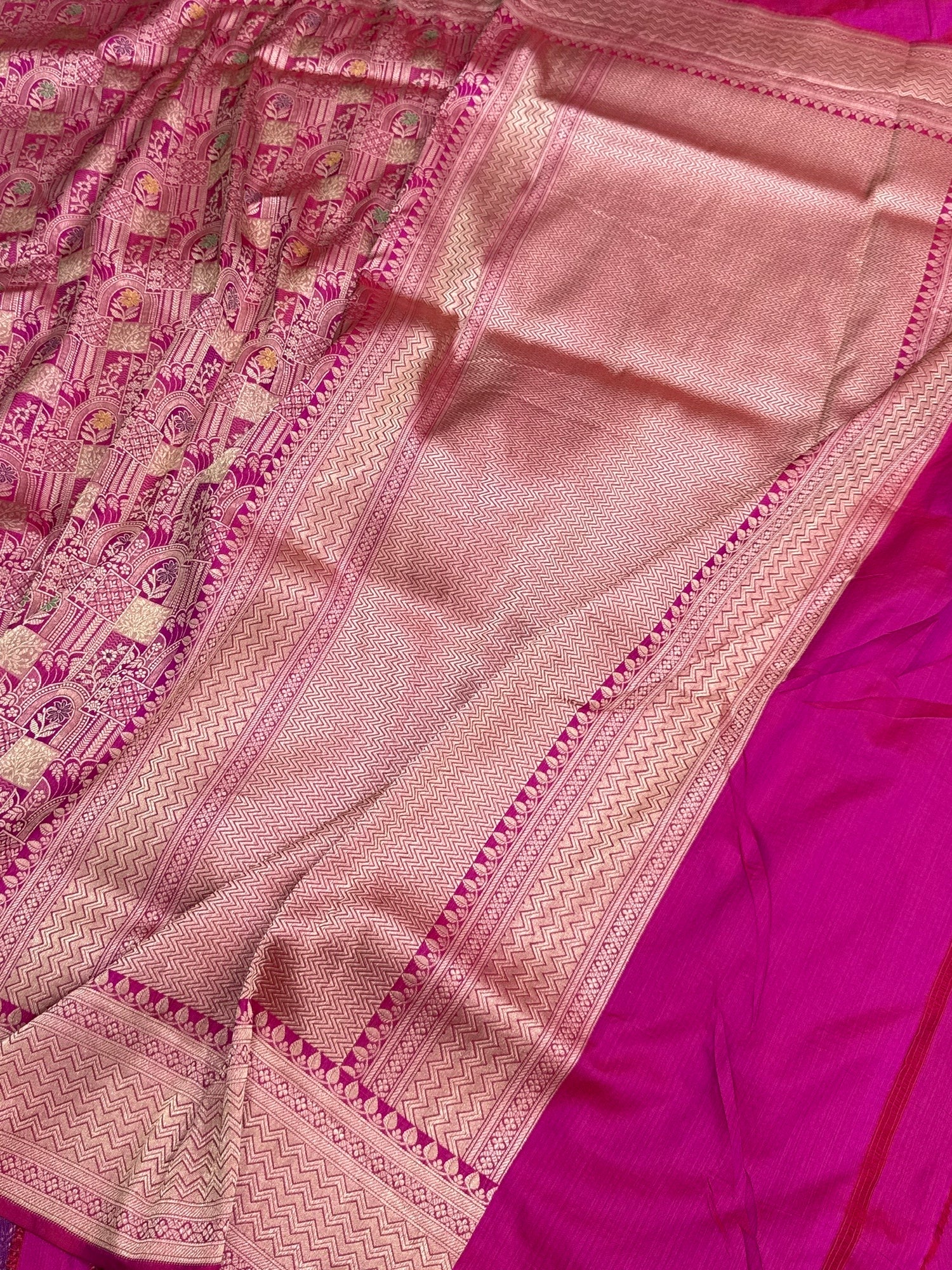 Banarasi Minakari Pure Silk Brocade Saree | 100% Pure Katan Silk