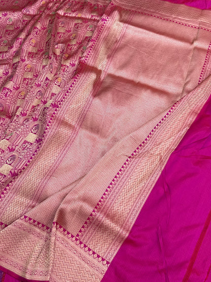 Banarasi Minakari Pure Silk Brocade Saree | 100% Pure Katan Silk
