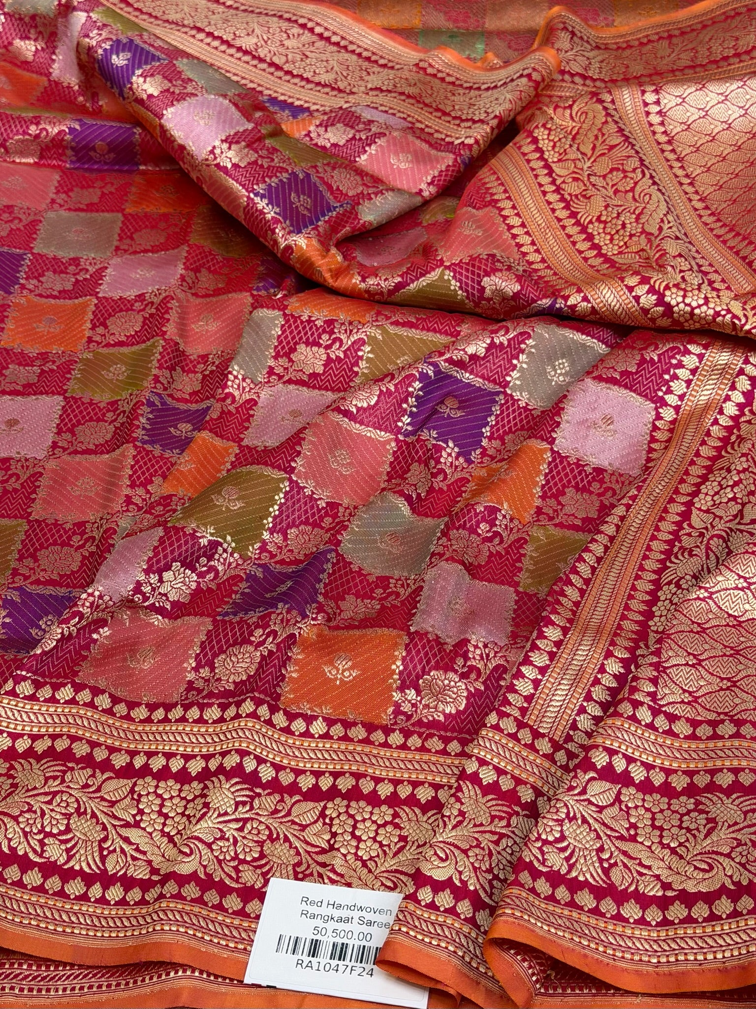 Red Rangkaat Handwoven Pure Banarasi Silk Saree