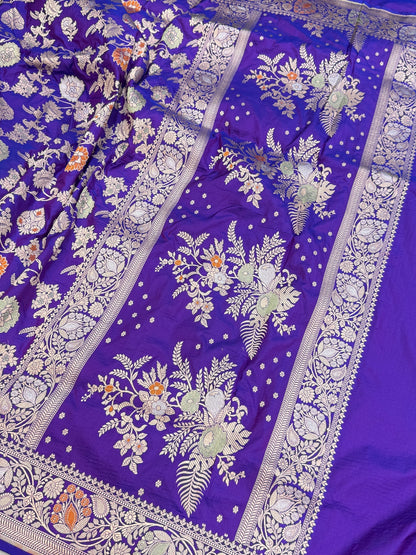 Banarasi Minakari Pure Katan Silk Saree | Pure Silk | Minakari Work | Cutwork Technique | Banarasi Katan Silk Saree
