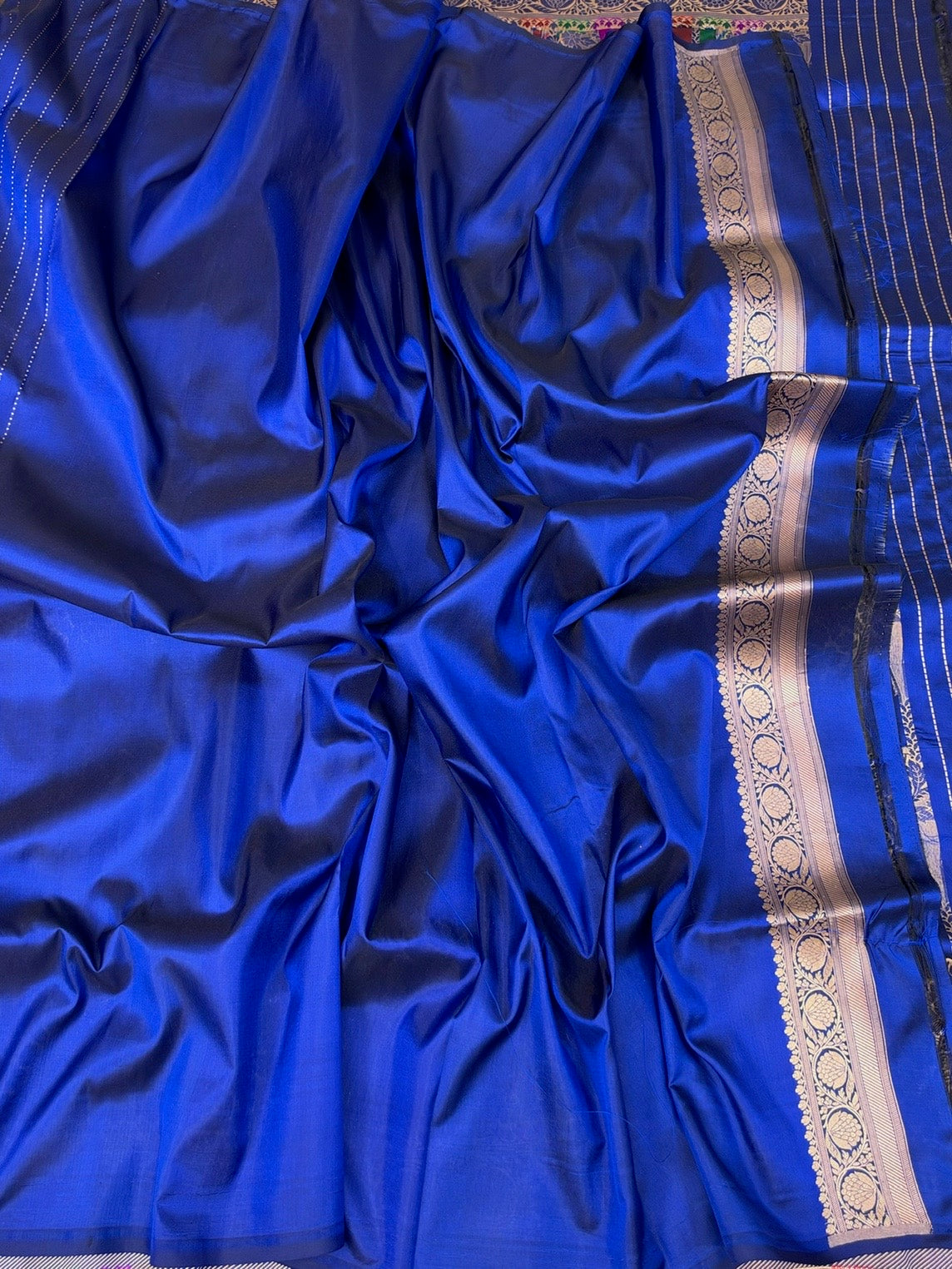 Royal Blue Rangkaat Banarasi Pure Katan Silk Saree