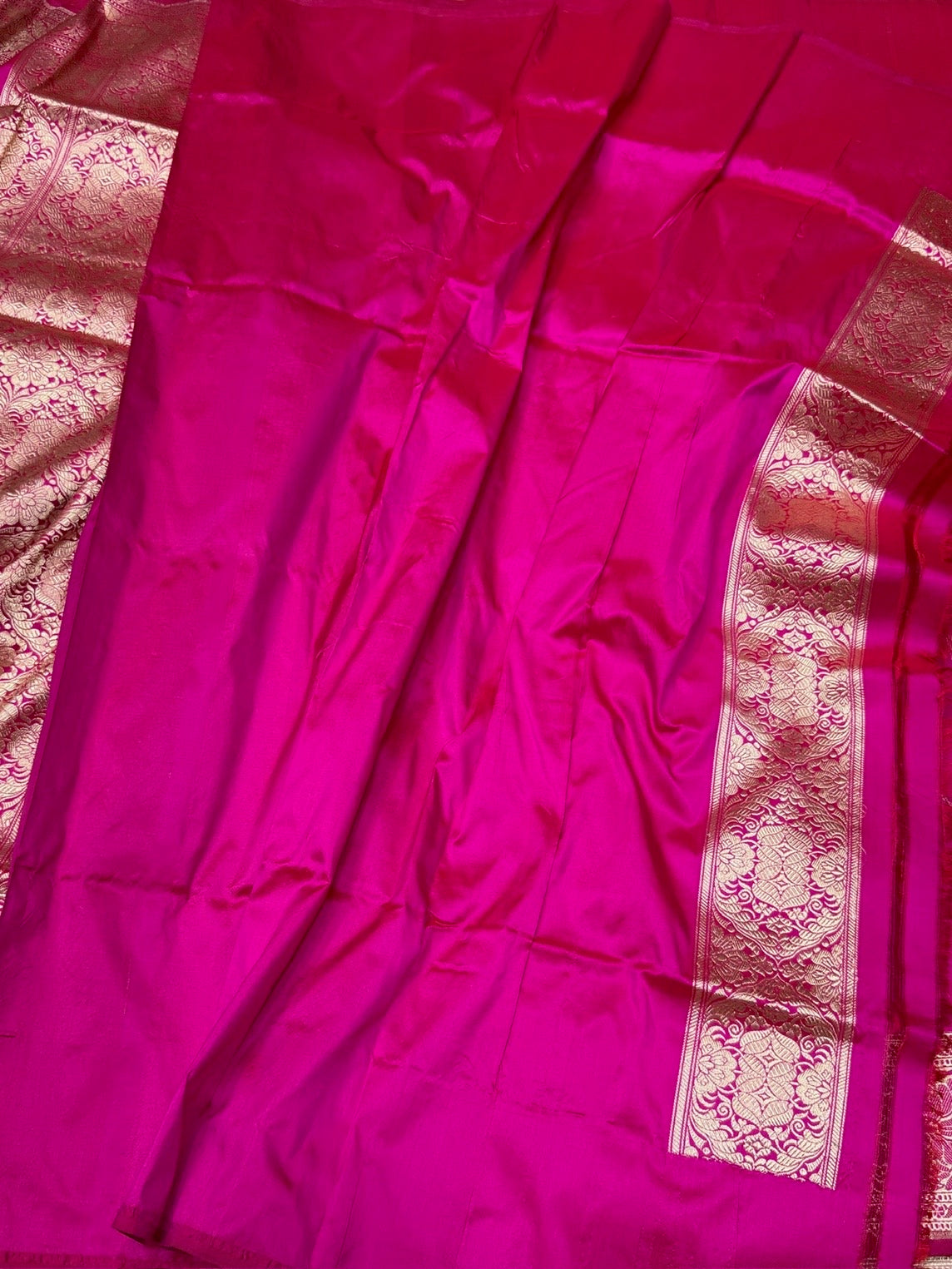 Rani Pink Handwoven Pure Banarasi Silk Saree