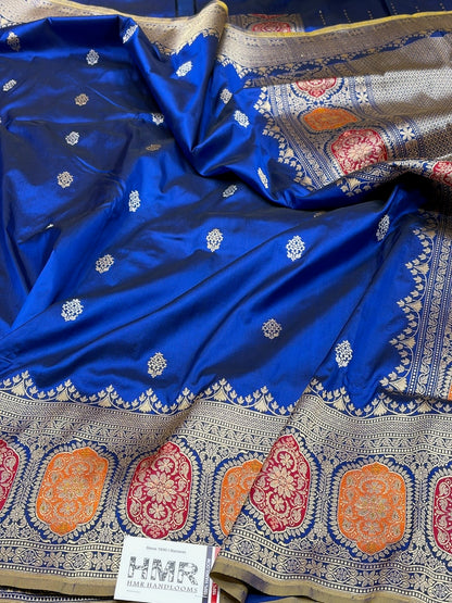 Royal Blue Handwoven Pure Banarasi Silk Saree