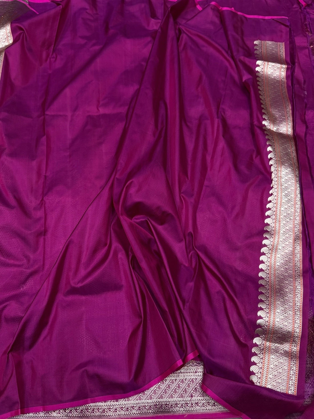 Magenta Pink Handwoven Pure Banarasi Kimkhab Silk Brocade Saree – Luxury Banarasi Brocade